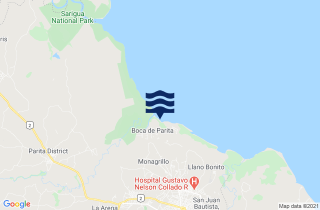 Mapa de mareas Boca de Parita, Panama