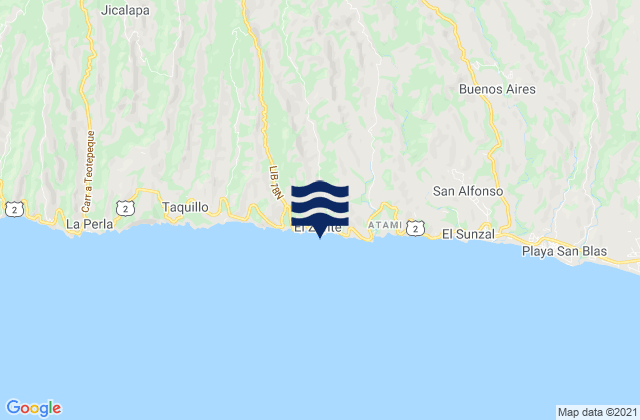 Mapa de mareas Bocana del Zonte, El Salvador