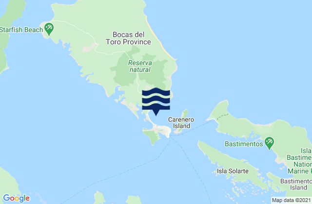 Mapa de mareas Bocas del Toro, Panama