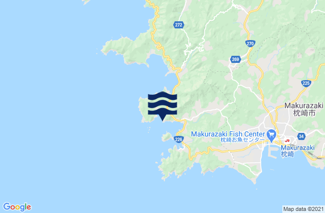 Mapa de mareas Bodomari, Japan