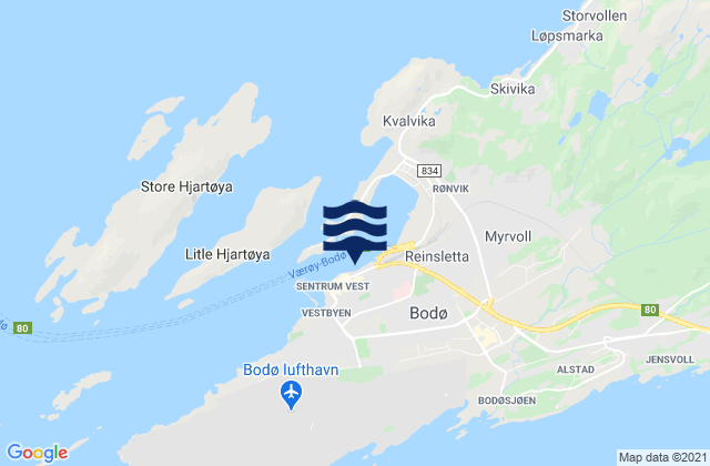 Mapa de mareas Bodø, Norway