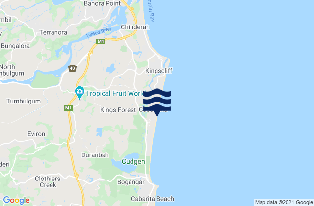 Mapa de mareas Bogangar Beach, Australia