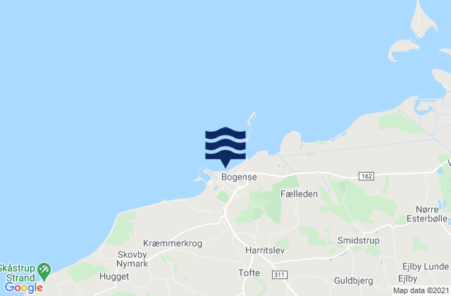 Mapa de mareas Bogense, Denmark