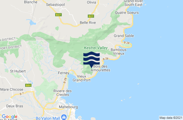 Mapa de mareas Bois des Amourettes, Mauritius