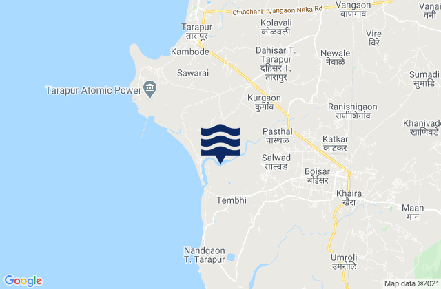 Mapa de mareas Boisar, India