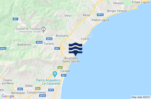Mapa de mareas Boissano, Italy