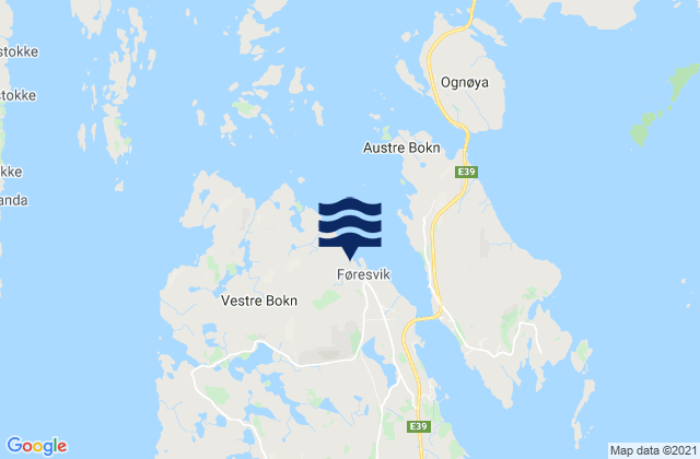 Mapa de mareas Bokn, Norway