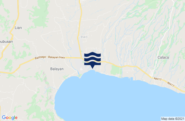 Mapa de mareas Bolboc, Philippines