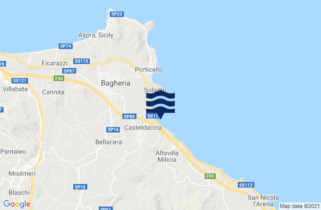 Mapa de mareas Bolognetta, Italy