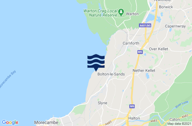 Mapa de mareas Bolton le Sands, United Kingdom