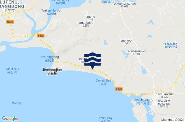 Mapa de mareas Bomei, China