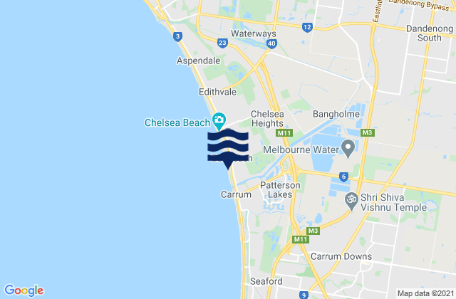 Mapa de mareas Bonbeach, Australia