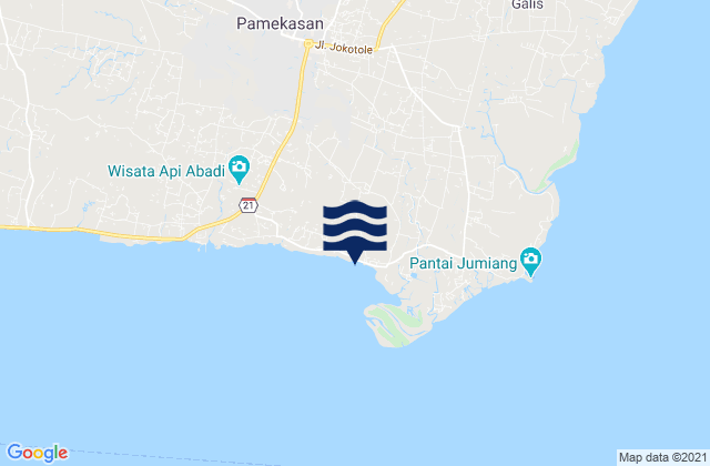 Mapa de mareas Bong, Indonesia