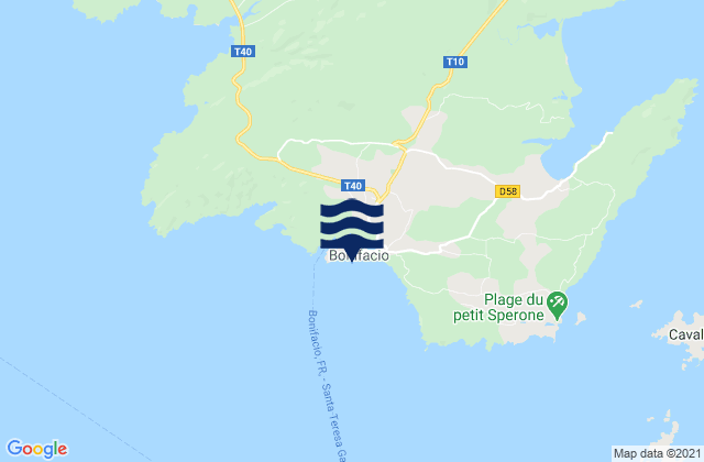 Mapa de mareas Bonifacio, France