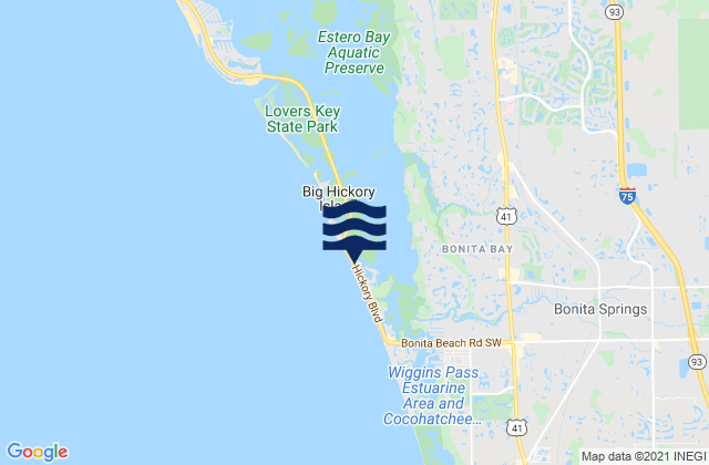 Mapa de mareas Bonita Beach, United States