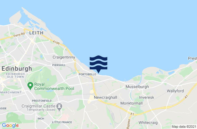 Mapa de mareas Bonnyrigg, United Kingdom