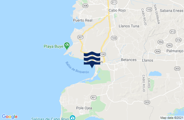Mapa de mareas Boquerón, Puerto Rico
