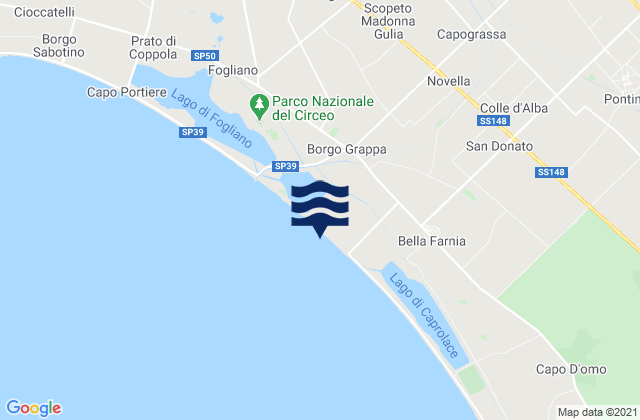 Mapa de mareas Borgo Grappa, Italy