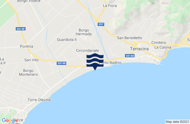 Mapa de mareas Borgo Hermada, Italy