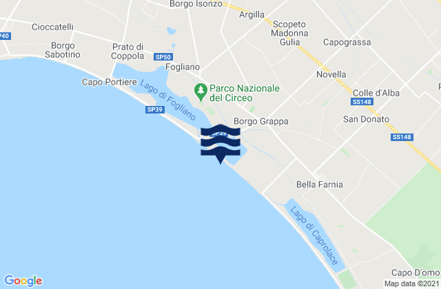 Mapa de mareas Borgo San Michele, Italy