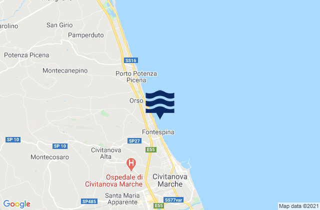 Mapa de mareas Borgo Stazione, Italy