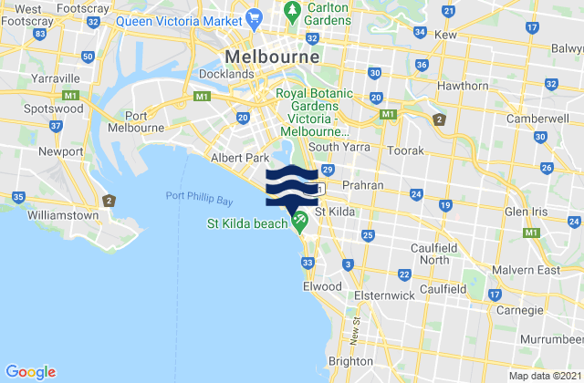 Mapa de mareas Boroondara, Australia
