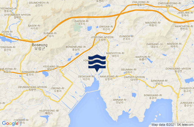 Mapa de mareas Boseong-gun, South Korea