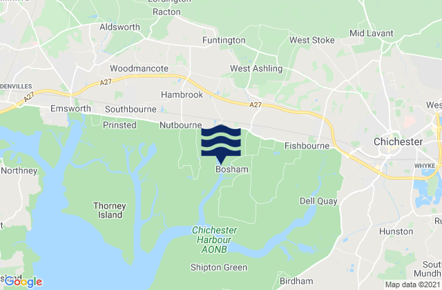 Mapa de mareas Bosham Harbour Beach, United Kingdom