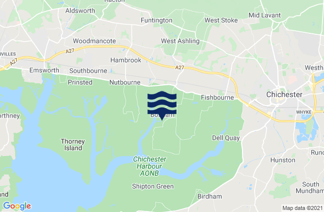 Mapa de mareas Bosham, United Kingdom