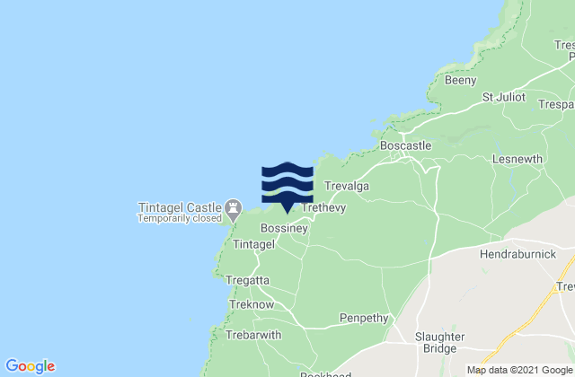 Mapa de mareas Bossiney Haven, United Kingdom