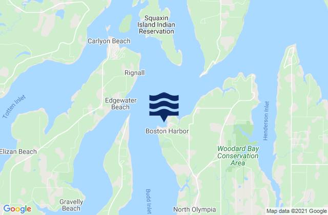 Mapa de mareas Boston Harbor (Budd Inlet), United States