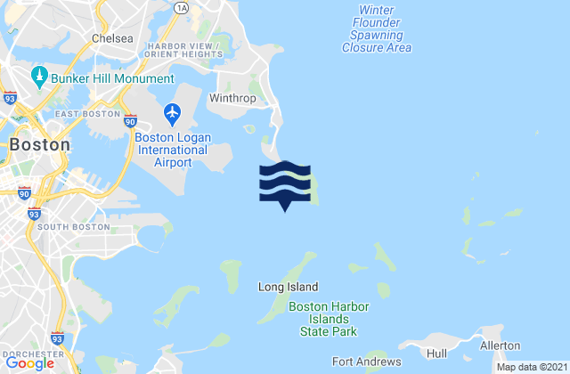 Mapa de mareas Boston Harbor, United States