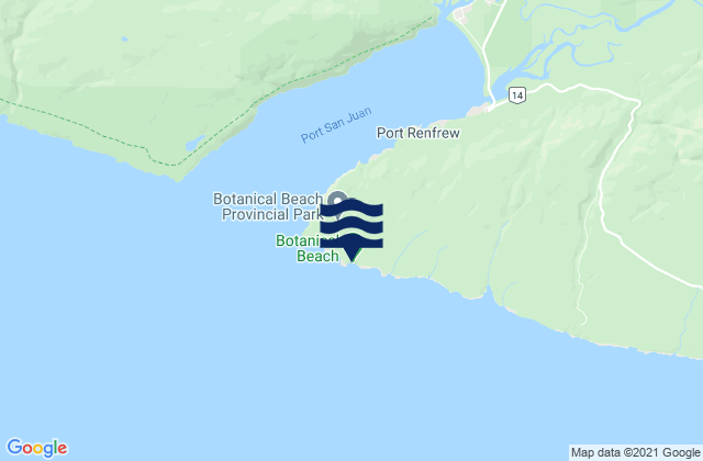 Mapa de mareas Botanical Beach, Canada