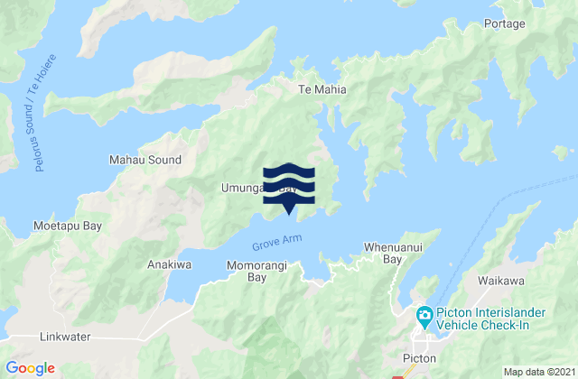 Mapa de mareas Bottle Bay, New Zealand