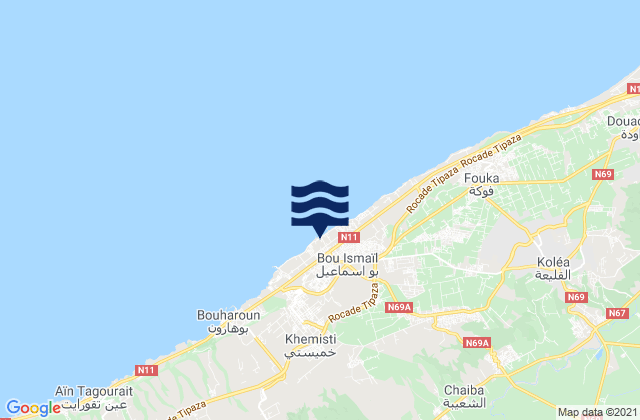 Mapa de mareas Bou Ismaïl, Algeria