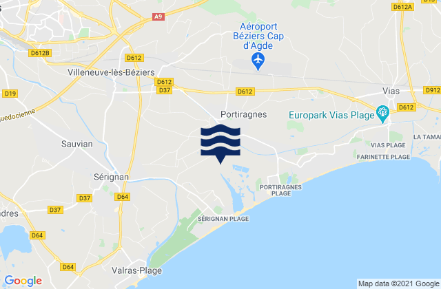 Mapa de mareas Boujan-sur-Libron, France