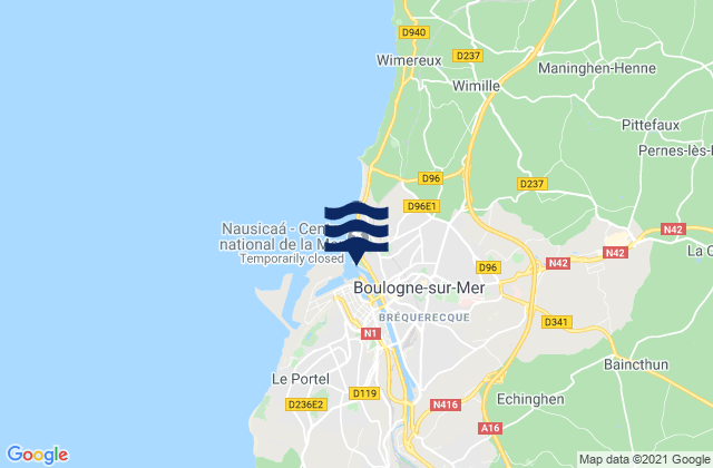Mapa de mareas Boulogne-sur-Mer, France
