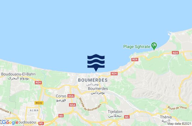 Mapa de mareas Boumerdas, Algeria