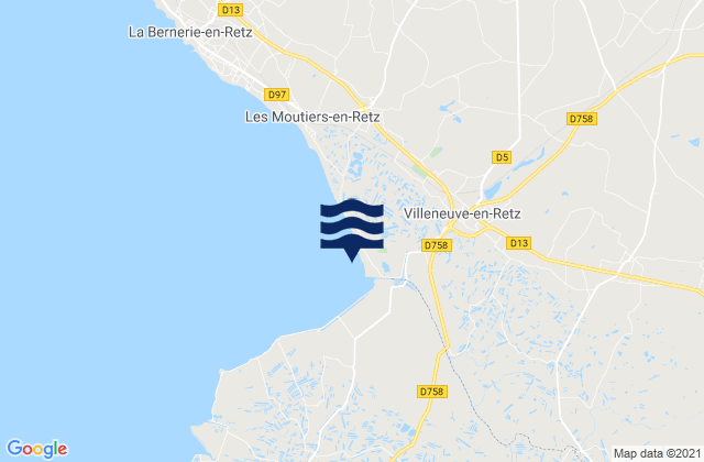 Mapa de mareas Bourgneuf-en-Retz, France