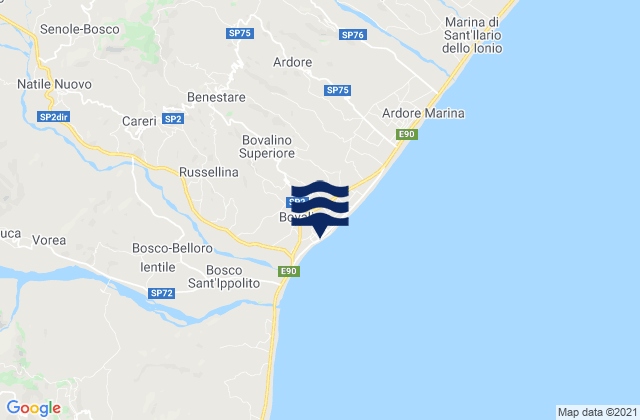 Mapa de mareas Bovalino, Italy