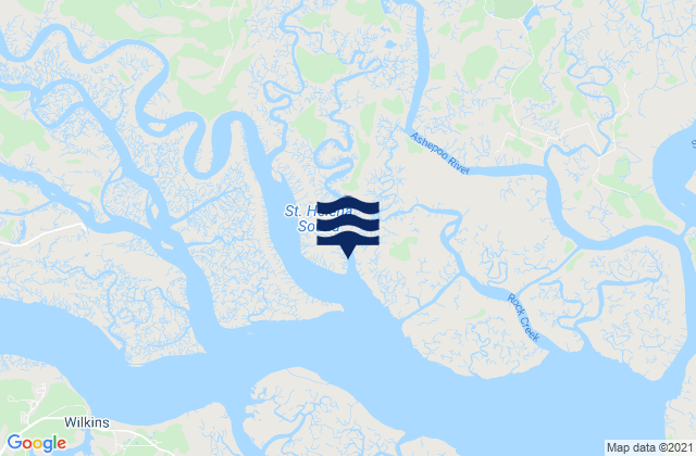 Mapa de mareas Bowles Island New Chehaw River, United States