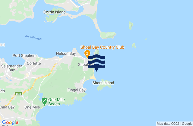 Mapa de mareas Box Beach, Australia