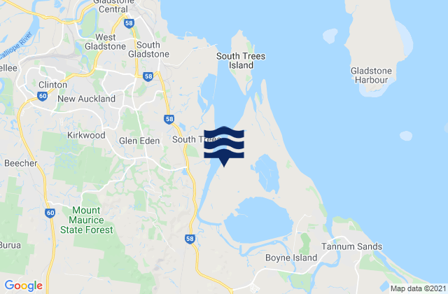Mapa de mareas Boyne Island, Australia