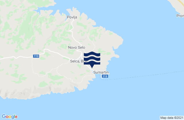 Mapa de mareas Brac Island, Croatia