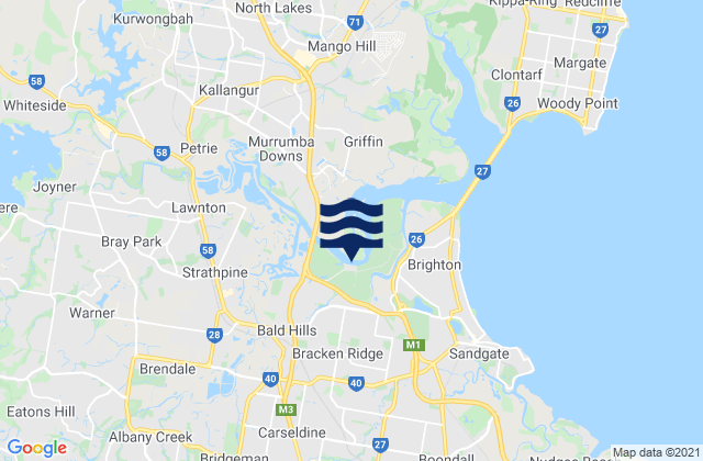 Mapa de mareas Bracken Ridge, Australia