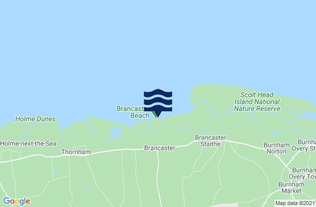 Mapa de mareas Brancaster Beach, United Kingdom