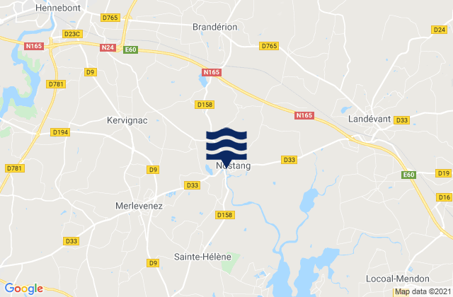 Mapa de mareas Brandérion, France