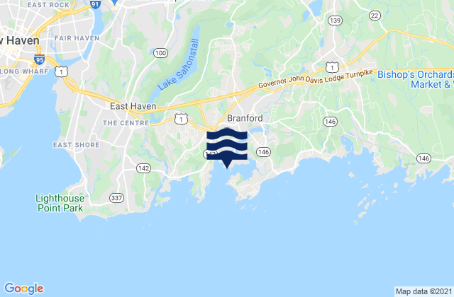 Mapa de mareas Branford Harbor, United States