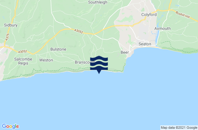 Mapa de mareas Branscombe Mouth Beach, United Kingdom