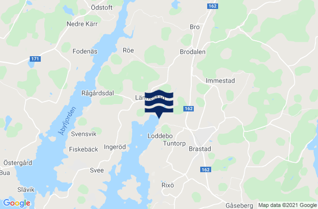 Mapa de mareas Brastad, Sweden